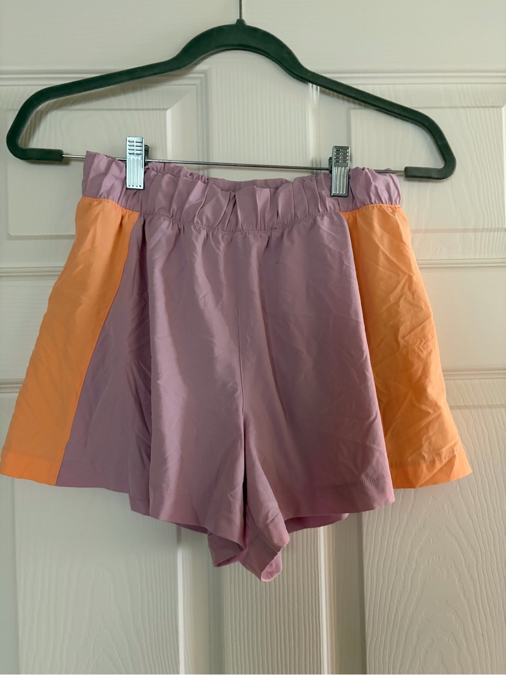 Athleta Girl Record Breaker Colorblock Shorts Purple Orange XL/14